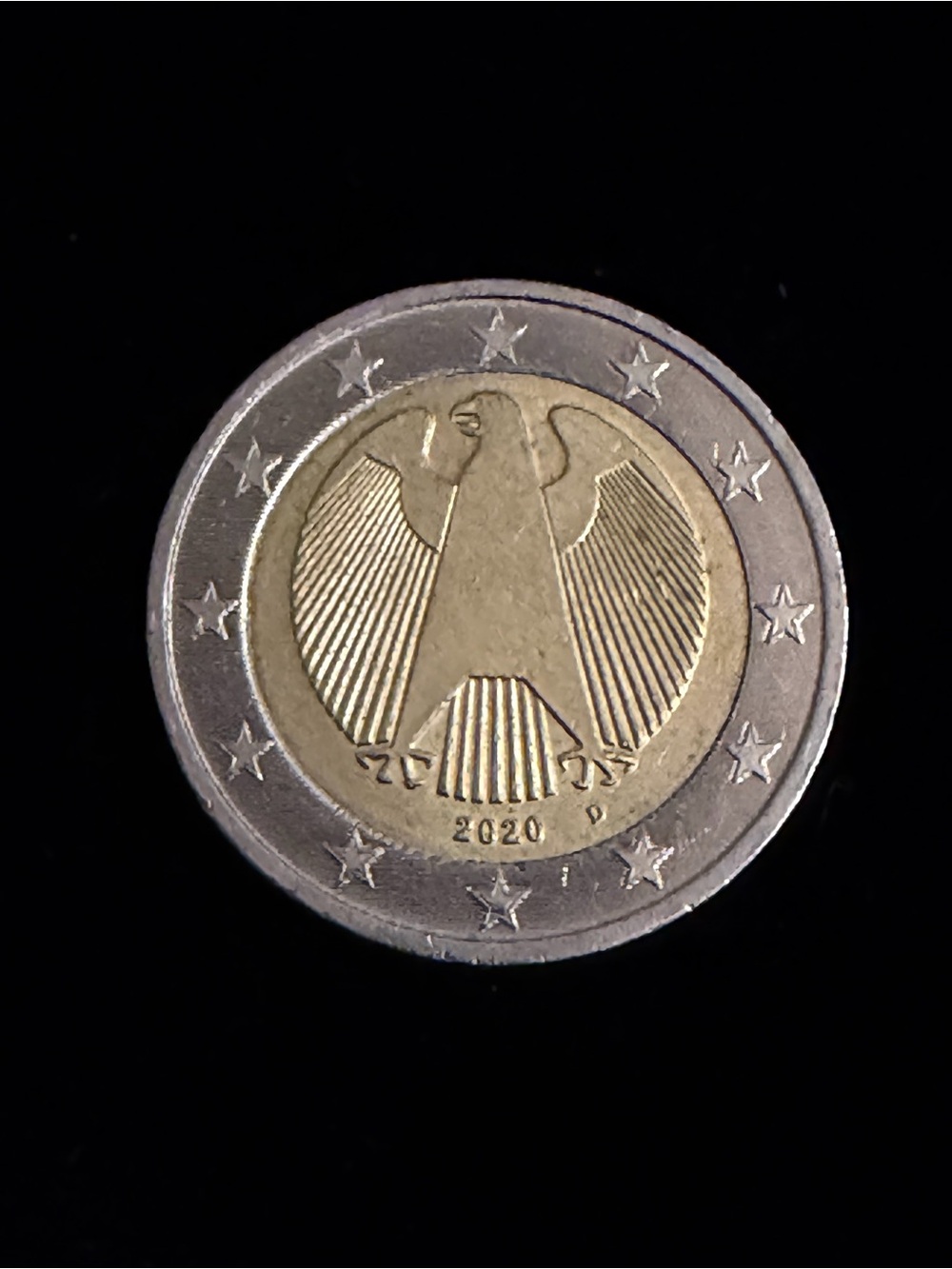 Germany 2 Euro Coin 2020 D Mint Mark Munich Federal Eagle Circulated Collectible